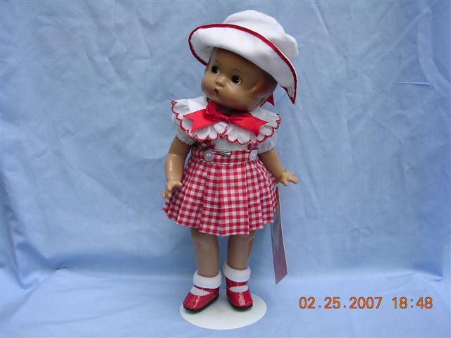 Patsy in red checked dress - Click Image to Close